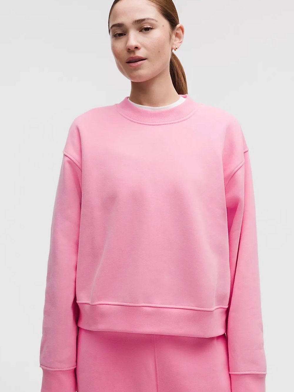 Lululemon Steady State SuperLoft Crew
Wider Cuff in Candy Cloud, Size XS